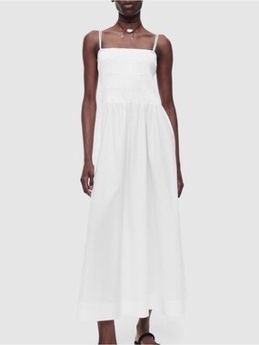COS White Smocked Dress with Thin Straps NWT